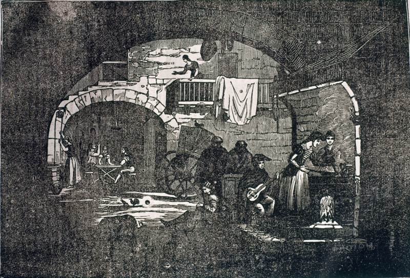 People gathered in a Spanish inn