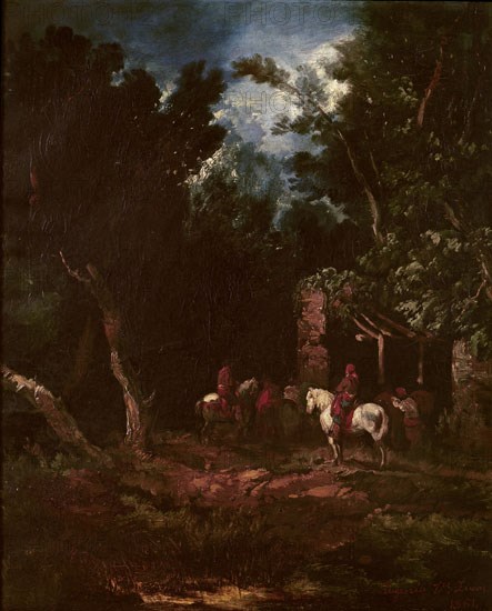 Velasquez / LUCAS VELAZQUEZ EUGENIO 1817/70
PAISAJE CON CONTRABANDISTAS - 1861 - ROMANTICISMO ESPAÑOL
Madrid, Lazaro Galdiano museum