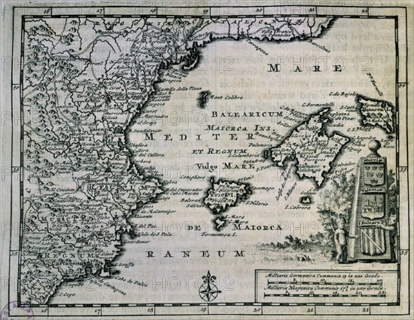 PLANO DESDE BARCELONA A CARTAGENA E ISLAS BALEARES-S XVIII
MADRID, BIBLIOTECA NACIONAL MAPAS
MADRID