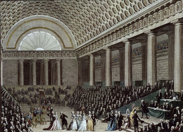GRABADO-ASAMBLEA CONSTITUIDA EN VERSALLES 1789
PARIS, BIBLIOTECA NACIONAL
FRANCIA

This image is not downloadable. Contact us for the high res.