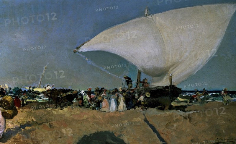Sorolla, Déchargement du bateau (détail)