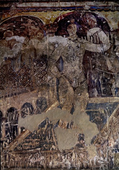 INTERIOR - PINTURA MURAL - ESCENA DE BAÑO CON PERSONAJES DE CORTE ASOMADOS - S VIII
QUSEIR AMRA, CASTILLO
JORDANIA