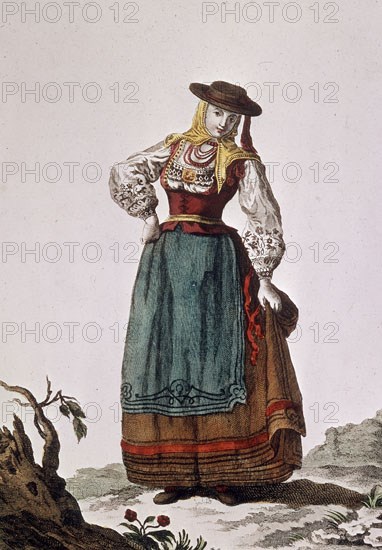 CRUZ CANO Y OLMEDILLA JUAN DE LA 1734/90
COLECCION DE TRAJES DE ESPAÑA-1777-CHARRA DE SALAMANCA-GRABADO S XVIII-TIPOS POPULARES
PARIS, COLECCION PARTICULAR
FRANCIA
