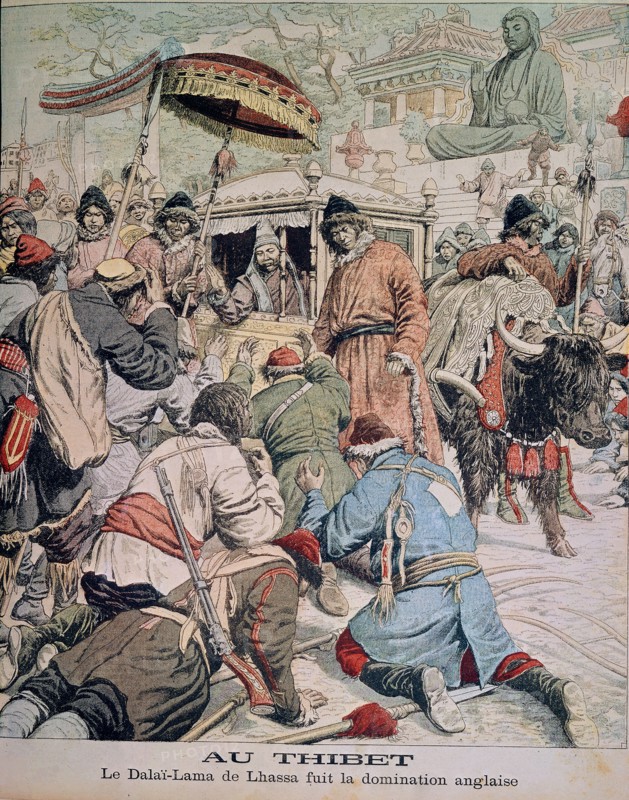 The Dalai Lama escaping the English