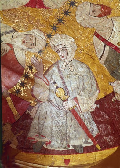 PINTURAS DE LA BOVEDA CENTRAL-S XV-RETRATOS DE LOS PRIMEROS REYES DE LA DINASTIA NAZARI-
GRANADA, ALHAMBRA-SALA DE LOS REYES
GRANADA