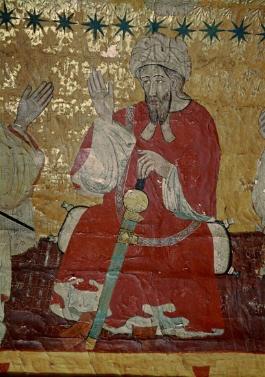 PINTURAS DE LA BOVEDA CENTRAL-S XV-RETRATOS DE LOS PRIMEROS REYES DE LA DINASTIA NAZARI-
GRANADA, ALHAMBRA-SALA DE LOS REYES
GRANADA