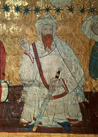 PINTURAS DE LA BOVEDA CENTRAL-S XV-RETRATOS DE LOS PRIMEROS REYES DE LA DINASTIA NAZARI-
GRANADA, ALHAMBRA-SALA DE LOS REYES
GRANADA
