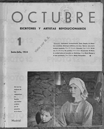 PORTADA DE LA REVISTA OCTUBRE 1933
MADRID, HEMEROTECA MUNICIPAL
MADRID

This image is not downloadable. Contact us for the high res.