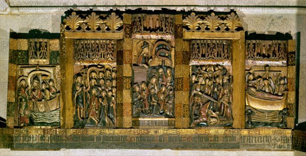 CAPILLA RELIQUIAS-RETABLO ALABASTRO-ESCENAS DE LA VIDA-DONADO POR JOHANES GUDGUAR 1456
SANTIAGO DE COMPOSTELA, CATEDRAL
CORUÑA