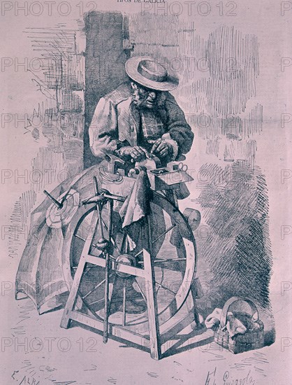 ALBA E
GRABADO-EL AFILADOR CALLEJERO-TIPO DE GALICIA(DIBUJO DE F.GUISASOLA)
PONTEVEDRA, MUSEO BELLAS ARTES
PONTEVEDRA
