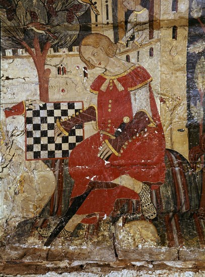 CABALLERO JUGANDO AL AJEDREZ-BOVEDA LATERAL- -EPOCA NAZARI S XV-PINTURA CRISTIANA
GRANADA, ALHAMBRA-SALA DE LOS REYES
GRANADA
