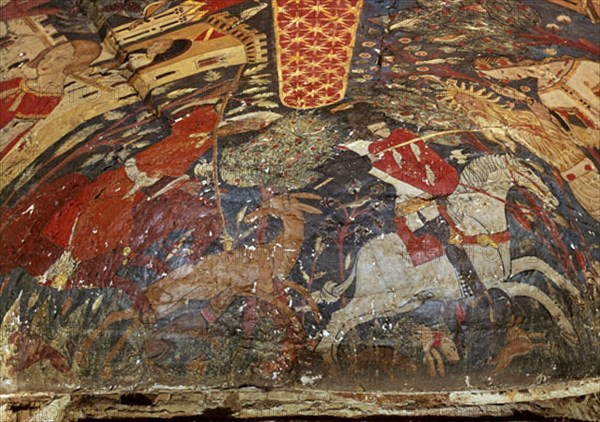 BOVEDA LATERAL-ESCENAS DE CACERIA-S XV-EPOCA NAZARI-PINTURA CRISTIANA
GRANADA, ALHAMBRA-SALA DE LOS REYES
GRANADA