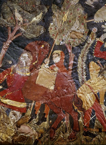 BOVEDA LATERAL-ESCENAS DE CAZA-S XV-EPOCA NAZARI-PINTURA CRISTIANA SOBRE CUERO
GRANADA, ALHAMBRA-SALA DE LOS REYES
GRANADA