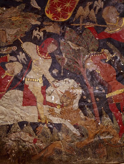 BOVEDA LATERAL-ESCENAS DE CAZA-S XV-EPOCA NAZARI-PINTURA CRISTIANA SOBRE CUERO
GRANADA, ALHAMBRA-SALA DE LOS REYES
GRANADA