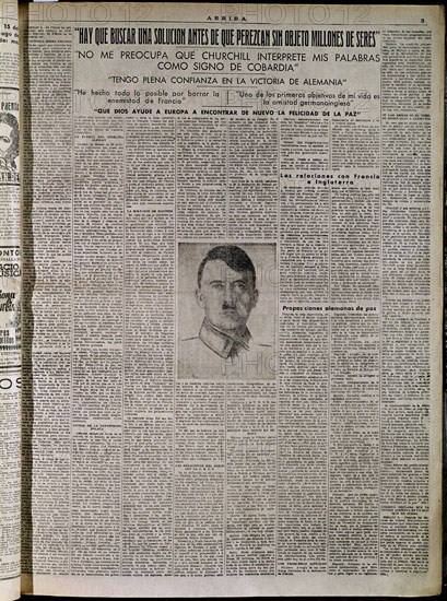 PERIODICO ARRIBA DE FALANGE 1935-DISCURSO Y FOTOGRAFIA DE HITLER
MADRID, HEMEROTECA MUNICIPAL
MADRID

This image is not downloadable. Contact us for the high res.