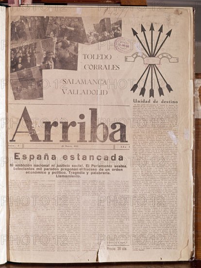 PERIODICO - ARRIBA - DIARIO DE FALANGE ESPAÑOLA       21/3/ 1935
MADRID, HEMEROTECA MUNICIPAL
MADRID

This image is not downloadable. Contact us for the high res.