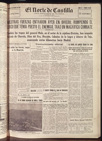 PERIODICO NORTE DE CASTILLA 1936
MADRID, HEMEROTECA MUNICIPAL
MADRID