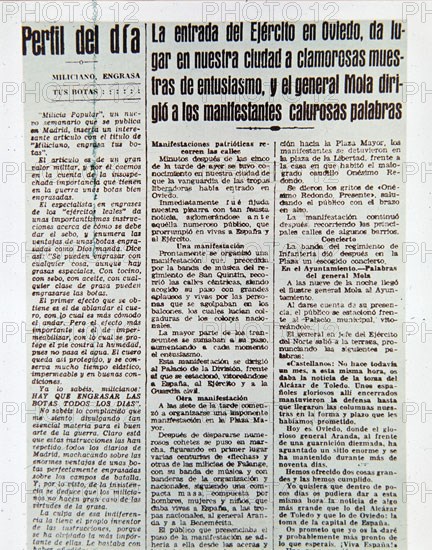 PERIODICO EL NORTE DE CASTILLA 1936
MADRID, HEMEROTECA MUNICIPAL
MADRID