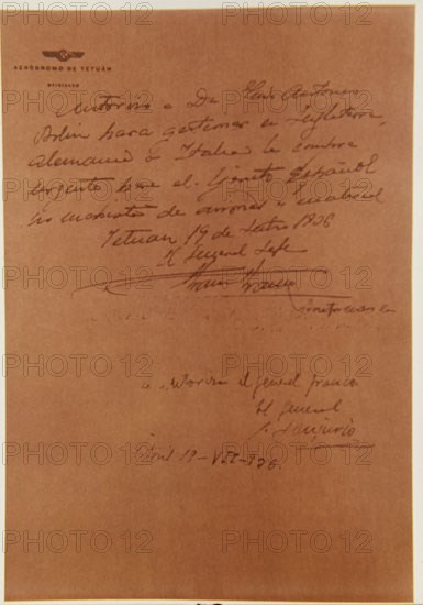 FRANCO FCO
DOCUMENTO AUTOGRAFO A SANJURJO 1936
MADRID, HEMEROTECA MUNICIPAL
MADRID