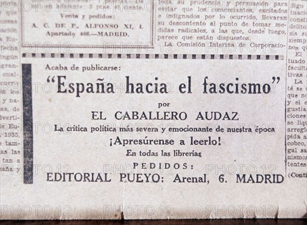 PERIODICO" EL DEBATE" 1930-ANUNCIO DE COCHES OPEL
MADRID, HEMEROTECA MUNICIPAL
MADRID