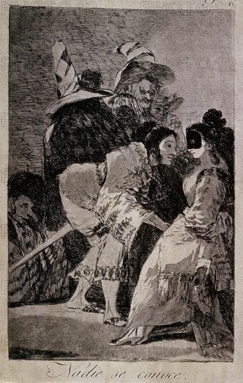 Goya, Drawing - Nobody knows each other