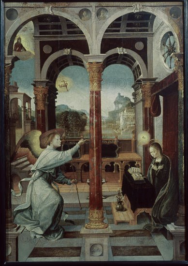 FERNANDEZ ALEJO 1475-1545
LA ANUNCIACION
SEVILLA, MUSEO BELLAS ARTES - CONVENTO MERCEDARIAS CALZADAD
SEVILLA