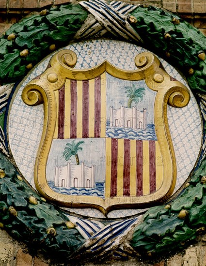 ESCUDO DE BALEARES EN MOSAICO
SEVILLA, PLAZA DE ESPAÑA
SEVILLA