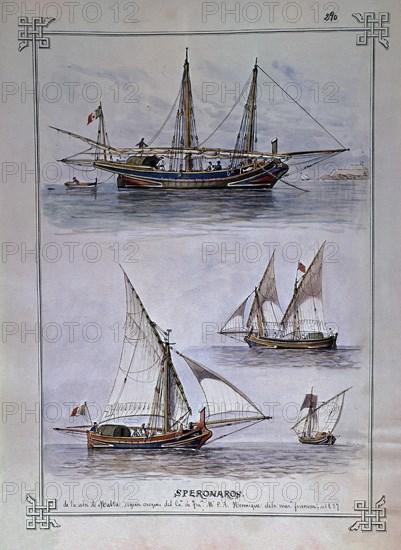 MONLEON RAFAEL 1853/1900
SPERONADOS DE LA ISLA DE MALTA
MADRID, MUSEO NAVAL LAMINAS
MADRID