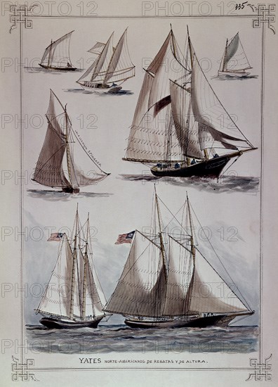 MONLEON RAFAEL 1853/1900
YATE NORTEAMERICANO DE REGATA
MADRID, MUSEO NAVAL LAMINAS
MADRID