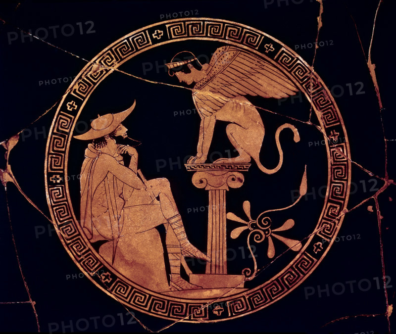 Calice à l'effigie d'Oedipe et le Sphinx