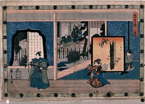 HIROSHIGE ( 1797-1858)
GRABADO JAPONES-ESCENARIO CON ACTORES DE TEATRO JAPONES (KABUKI)-ESCUELA UKIYO-E(MUNDO FLOTANTE)
GENOVA, MUSEO CHIOSSONE
ITALIA

This image is not downloadable. Contact us for the high res.