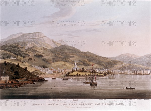 *LAMINA DE HOBART TOWN EN EL RIO DERWENT EN TASMANIA

This image is not downloadable. Contact us for the high res.