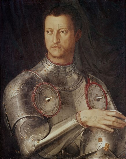 BRONZINO 1503/72
*COSME I DE MEDICIS CON ARMADURA 1519/74-DUQUE DE TOSCANA
FLORENCIA, GALERIA DE LOS UFFIZI
ITALIA