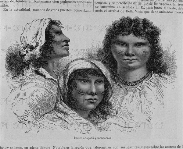 GRABADO-INDIOS ANAPATIS Y MENEAOROS(PERU) - QUECHUA