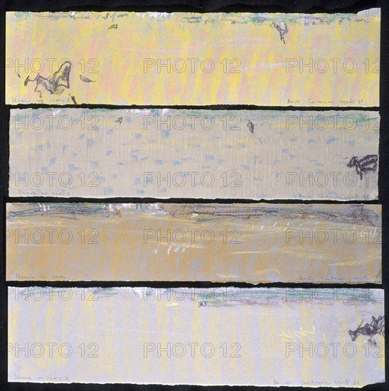 CARDENAS MARTA 1944-
LLANURA CON VACAS I,II,III,IV-1988-(4 DIBUJOS)-PASTEL/PAPEL
MADRID, GALERIA SOLEDAD LORENZO
MADRID