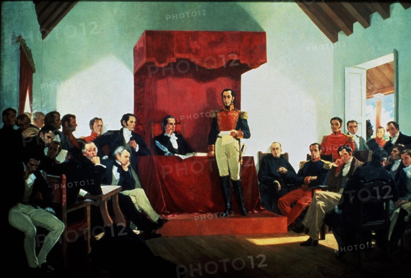 Salas, Simon Bolivar delivers a speech