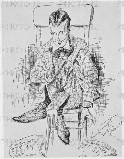 HOMER DAVENPORT
CARICATURA-WILLIAM RANDOLPH HEARST-DEL NEW YORK JOURNAL-1896
