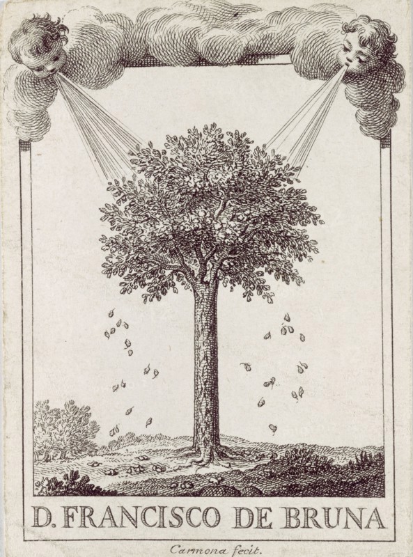 Salvador Carmona, Ex-libris d'un ouvrage de Francisco de Bruna