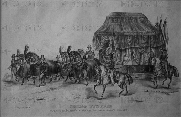 Stagecoach carrying the body of Simon Bolivar