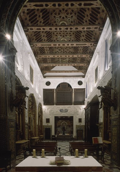 INTERIOR-IGLESIA-1489-VISTA HACIA LOS PIES-ARTESONADO MUDEJAR 1623 POR DIEGO LOPEZ ARENAS
SEVILLA, CONVENTO DE SANTA PAULA
SEVILLA