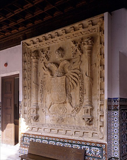 INTERIOR-PATIO-DET ESCUDO DE ESPAÑA CON AGUILA BICEFALA-
GUADALAJARA, PALACIO MENDOZA(INST
GUADALAJARA

This image is not downloadable. Contact us for the high res.