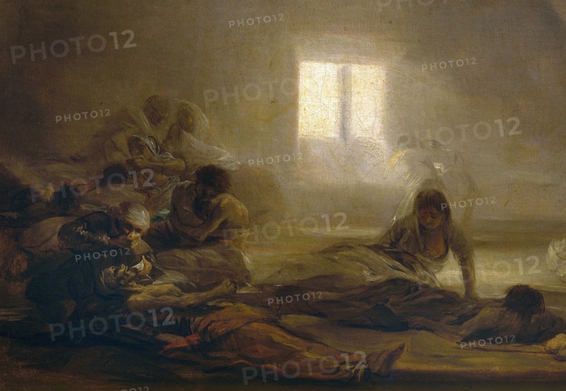 Goya, Hôpital de pestiférés - Détail partie gauche