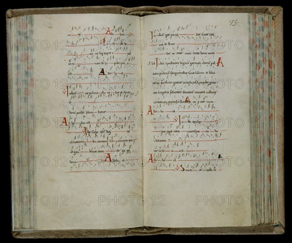 TROPARIO-S XI-MS 288 F 72V-73-NOTACION  MUSICAL AQUITANA-FUE DE FELIPE V
MADRID, BIBLIOTECA NACIONAL
MADRID

This image is not downloadable. Contact us for the high res.
