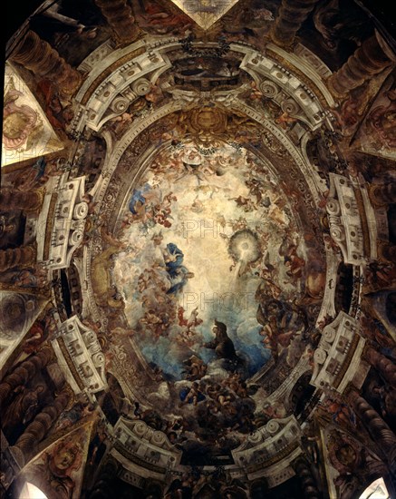 RIZZI-CARREÑO
INTERIOR-BOVEDA:CON FRESCOS DE LA VIDA DE S ANTONIO-S XVII BARROCA
MADRID, IGLESIA DE SAN ANTONIO DE LOS ALEMANES
MADRID