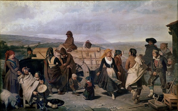 BECQUER VALERIANO 1834/70
EL BAILE(LA CARRETA) 1866   L  0,655x1,015   NC 4234
Madrid, Museo del Prado
