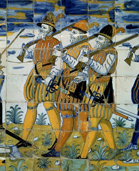 AZULEJOS- SOLDADOS.LADO IZQUIERDO DEL PORTICO(PROC. ERMITA S ANTON) S XVI
TALAVERA, BASILICA NTRA SEÑORA DEL PRADO
TOLEDO