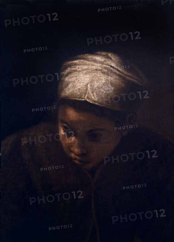 Work of art attibuted to Velázquez, The mulatto (detail face)