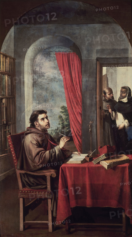 Zurbaran, Cloître - Saint Bonaventure recevant saint Thomas d'Aquin