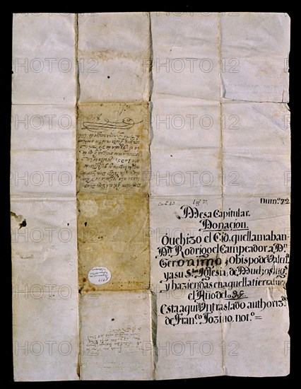 ESCRITURA MAS ANTIGUA DE IGLESIA VALENCIANA:CID CEDE ALDEAS A OBISPO GERONIMO1098
SALAMANCA, CATEDRAL VIEJA
SALAMANCA

This image is not downloadable. Contact us for the high res.