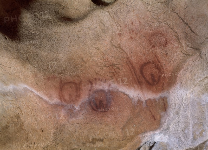Female rock painting of the Tito Bustillo cave in Ribadesella